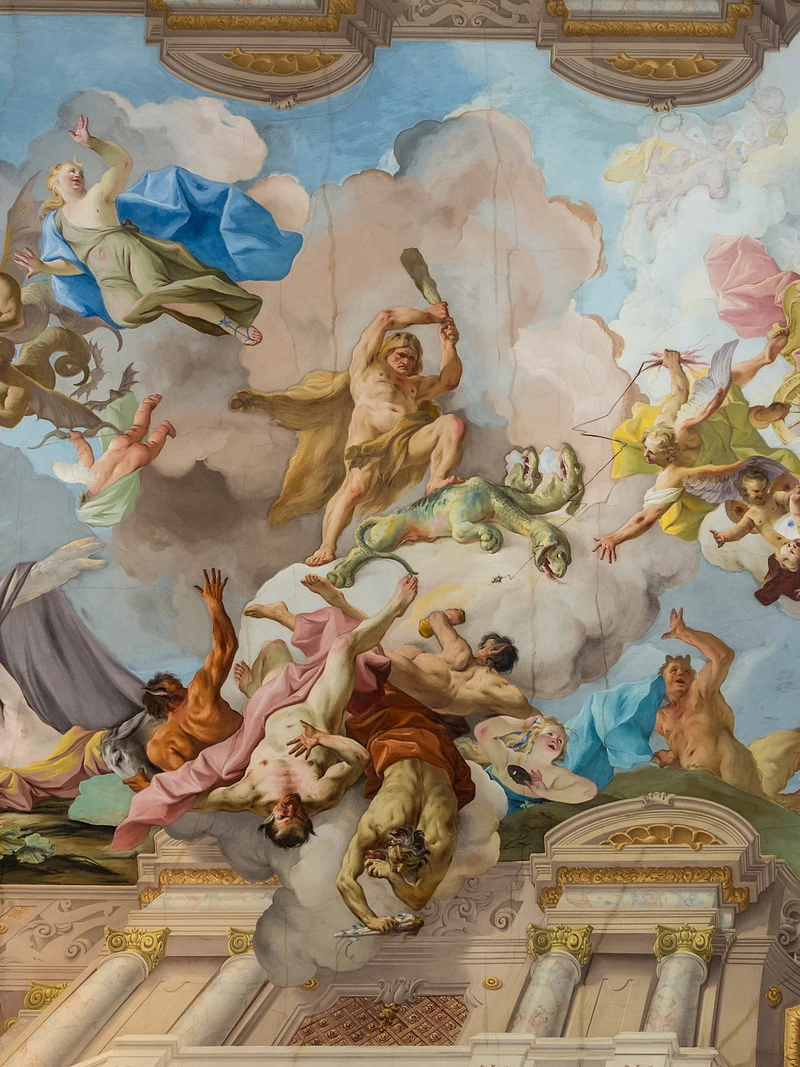 Sul soffitto della Sala dei Marmi nell'abbazia di Melk - dettaglio